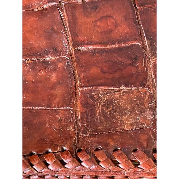 Alligator with Laced & Braided Leather Crossbody Bag - Picture 8 of 8